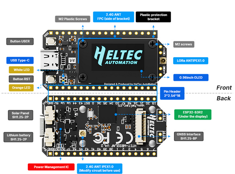 Heltec ESP32 LoRa 32 V4 Development Board with OLED Display